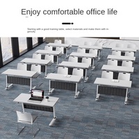 Bureau d'entraînement moderne pliable et réglable en hauteur en fer, avec chaise confortable, combinaison mobile pour formation du personnel, durable