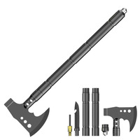 Ensemble de haches pliantes portables multifonctionnelles, outil de survie tactique pour le camping, la randonnée et les situations d'urgence, en alliage d'aluminium