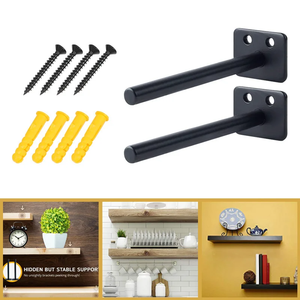 Soporte para Estante Flotante, para Sala de Estar, Soportes Ocultos de Acero Inoxidable para Montaje en Pared, Resistentes, con Tornillos - Product Image 3