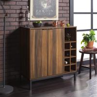 Meuble Bar Moderne de Luxe en Bois avec Éclairage LED et Acier Inoxydable pour Présentation de Spiritueux et de Vins – Mobilier de Maison