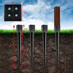 Panel pagar kayu bulat baja logam tugas berat tiang lonjakan 70X70 - Product Image 3