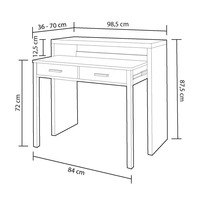 Bureau d'ordinateur extensible moderne minimaliste en chêne blanc, gain de place, avec rangement en MDF, conforme aux normes EN71 et ASTM D6007, fabrication OEM.