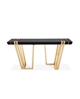 Offre Spéciale luxe lobby or en acier inoxydable en bois petite table console de couleur noire plexiglas couloir table console