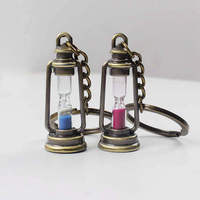Nouveau mignon métal lampe forme minuterie sablier chaîne lanterne porte-clés Couple porte-clés nouveauté article femmes hommes meilleur cadeau
