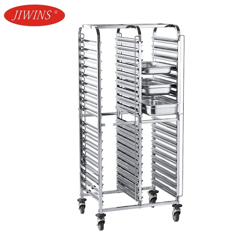 Commercial Stainless Steel Double Line Tray Trolley/kitchen Rack/baker Trolley Rack Commercial Kitchen Food Trolley