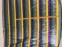 Nouveau tissu à paillettes rayé coloré, tissu à paillettes rayé, tissu à sequins pour robe de femme, robe de créateur