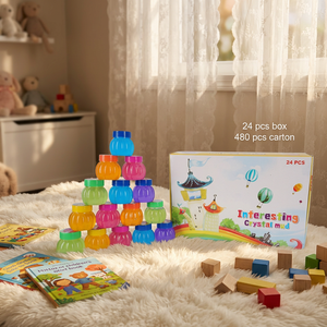 JRMS INDUSTRIES Ensemble de jouets sensoriels en boue de cristal colorée, 24 pièces, jouet d'empilage et de tri, boîte cadeau pour enfants (unisexe) Modèle Jr-ind-ccm - Product Image 5