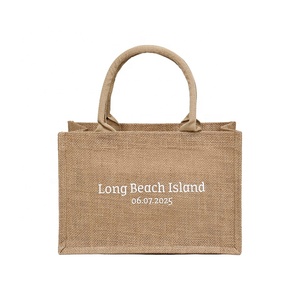 Sacs en <span class=keywords><strong>jute</strong></span> personnalisés réutilisables <span class=keywords><strong>de</strong></span> taille moyenne, très vendus, sacs <span class=keywords><strong>de</strong></span> shopping en <span class=keywords><strong>toile</strong></span> <span class=keywords><strong>de</strong></span> <span class=keywords><strong>jute</strong></span> naturelle, grande capacité avec impression <span class=keywords><strong>de</strong></span> logo - Product Image 2
