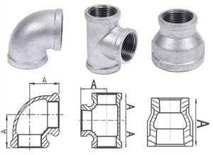 Mạ kẽm dễ uốn sắt 90 độ khuỷu tay phù hợp trái/phải khớp nối Tees NPT 150 LB SCH 40 ren Công Đoàn đúc kỹ thuật gi - Product Image 5