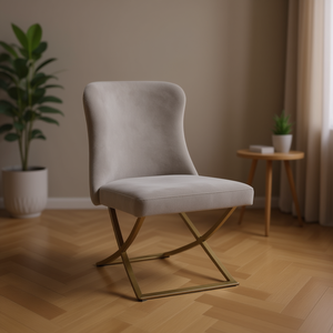 Poltrona Homeera in Camoscio per Soggiorno, Gambe in Metallo, Design Contemporaneo, Sedia Moderna per il Relax, Arredamento Casa, Schienale Solido Imbottito in Schiuma - Product Image 2