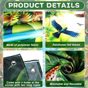 2026 Regenwald-Wasserfall-Hintergrund Urlaub Schule Christliches Hängendes <span class=keywords><strong>Banner</strong></span> Dschungel Wald Safari Religiöser Bibelvers Hintergrund - Product Image 5