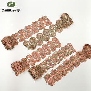 Garniture de Dentelle Guipure Étroite Brodée en Gros 100% Polyester avec Strass <span class=keywords><strong>DMC</strong></span> Hydrosoluble - Product Image 4