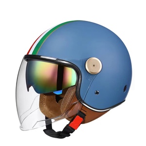 Nuovo 2025 Casco da Moto Vintage Mezzo Viso con Visiera Notturna in Colori di Sicurezza Eleganti, Accessori Moto all'Ingrosso - Product Image 3