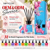 Diffuseur de parfum d'ambiance pour chambre à coucher, bouteille en verre, bâtonnets en fibre, décor aromatique, fournisseur en gros, emballage cadeau, export