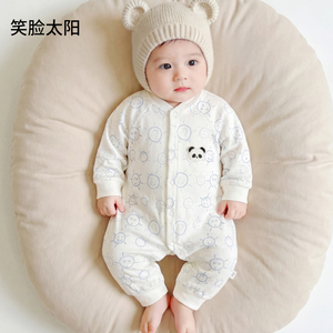 Pakaian Bayi Baru Lahir 100% Katun, Romper Bayi Lengan Panjang dengan Kancing Tekan, Cetakan Kartun, Romper Bernapas - Product Image 2