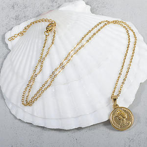 Collana con Ciondolo Rotondo in Oro con Ritratto di Elisabetta 1989, Stile Retrò Britannico, Medaglia Dollaro, Catena da Clavicola Cool Wind - Product Image 6