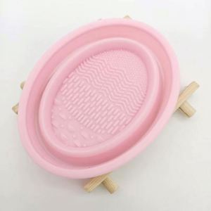 <b>Silicone</b> Folding Washing Bowl Eco-Friendly Scourer Portable Beauty Brush Cleaning <b>Tool</b> for Makeup Powder Puff and Brush Care - Product Image 4