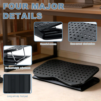 Repose-pieds ergonomique réglable sous le bureau en plastique 2026 avec base antidérapante et coins arrondis pour le bureau et la maison