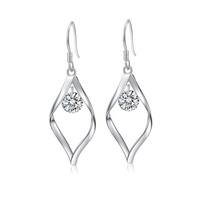 Boucles d'oreilles pendantes tendance en argent 925 avec zirconiums taille radiant en forme d'œil et micro-incrustations pour femme