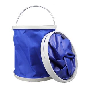 <b>Collapsible</b> Bucket Oxford Cloth Blue Foldable For Car Washing Fishing Camping <b>Storage</b> - Product Image 2