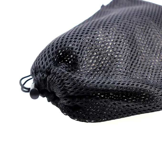 Wholesale customized hot selling drawstring dust cheap mesh printing black mesh bags with drawstring