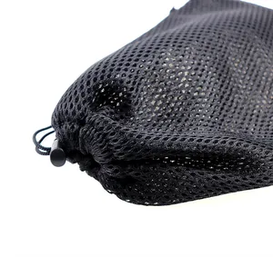 Großhandel maßge schneiderte heiß verkaufen Kordel zug Staub billig Mesh-Druck schwarz Mesh-Taschen mit Kordel zug