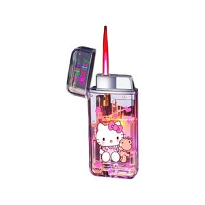 Pink Flame Butane <b>Lighter</b> for Cigarette Use Giveaways Smoking Accessory with <b>Custom</b> Logo Windproof & Portable Metal Design - Product Image 1