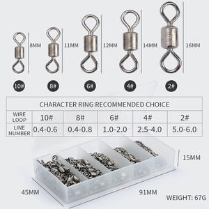 लुसाज़र 50 पीसी 200 पीसी बैरल मछली पकड़ने के लिए मजबूत रोलिंग स्विवेल कनेक्टर मछली पकड़ने के उपकरण ठोस छल्ले मछली पकड़ने के गियर - Product Image 2