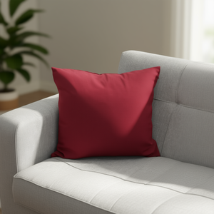 เบาะรองนั่งและหมอนอิงผ้าอีลาสติกคุณภาพสูง สีแดงไวน์ ขนาด 60*60 ซม. ยืดหยุ่นได้ บรรจุใยโพลีเอสเตอร์ ความแน่นปานกลาง - Product Image 2