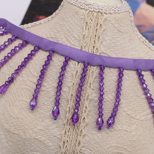 Chất lượng tốt nóng bán 5.5cm vải rìa pha lê đính cườm tua trang trí cho rèm quần áo trang trí - Product Image 5