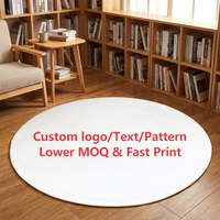 Tapis rond en flanelle avec logo personnalisé, impression numérique, antidérapant, tapis de sol sur mesure, forme et motif personnalisés, tapis pour la maison, l'entreprise, l'hôtel