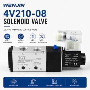 Válvula Solenoide de Aire <span class=keywords><strong>4V210</strong></span> <span class=keywords><strong>08</strong></span>, Placa Base para Sistemas de Automatización Neumática, Válvula de Control Direccional DC24V - Product Image 1