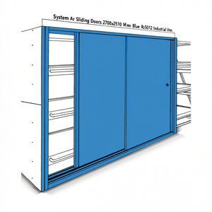 Système de portes coulissantes Fami Ar 2700x2510 mm bleu RAL5012 usage industriel - Product Image 3