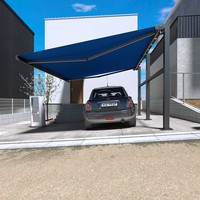 Auvent électrique à cassette intégrale rétractable pour terrasses, fenêtres, auvents extérieurs, protection UV, gris