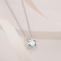 Collier en moissanite certifié GRA, argent pur S925, couleur D, VVS1, diamant de laboratoire, testé par un testeur de diamants, pour femme.