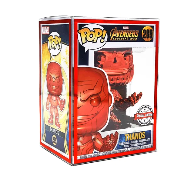 Scatola di plastica con bordi rinforzati rossi da 4 "per Funko Pop Protector 4 pollici figure pellicola protettiva per giocattoli per animali domestici