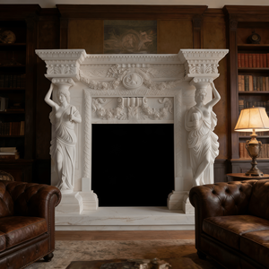 Mantel <span class=keywords><strong>de</strong></span> <span class=keywords><strong>Chimenea</strong></span> <span class=keywords><strong>de</strong></span> Mármol Natural Tallado a Mano Tradicional, Marco <span class=keywords><strong>de</strong></span> <span class=keywords><strong>Piedra</strong></span> <span class=keywords><strong>de</strong></span> Tamaño Personalizado para Decoración <span class=keywords><strong>de</strong></span> Interiores <span class=keywords><strong>de</strong></span> Hoteles y Villas - Product Image 3