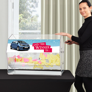 Boîte de loterie rotative en acrylique personnalisée boîte de <span class=keywords><strong>tirage</strong></span> de bulletin de vote en acrylique de mode moderne pour comptoir - Product Image 2