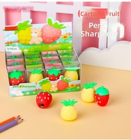 Taille-crayon manuel en plastique mini, motif ananas et fraise, directement de l'usine, cadeau de rentrée scolaire 366
