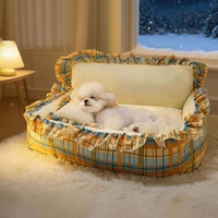 Nouveau lit pour chien confortable et chaud, canapé-lit avec un design tendance, doté d'un coussin amovible et lavable avec oreiller