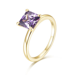 Somen 2CT 925 ayar gümüş kadın alyans prenses kesim siyah taş kübik zirkonya düğün söz yüzük boyutu 3-11 - Product Image 3