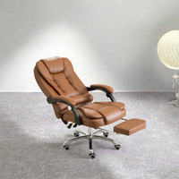 Chaise de bureau ergonomique moderne et élégante à dossier haut, en cuir PU réglable, de haute qualité, avec repose-pieds, à prix abordable
