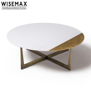 MUEBLES WISEMAX, <span class=keywords><strong>precio</strong></span> competitivo, muebles modernos de acero inoxidable, base dorada de lujo, mesa de centro de mármol, proyecto de hotel - Product Image 3
