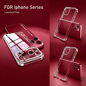 Funda de Silicona Antigolpes para <span class=keywords><strong>iPhone</strong></span> 12 13 14 15 16 17 18 11 Pro XS Max 8 7 6 Plus X XR 16e 17e Mini Air <span class=keywords><strong>SE</strong></span> <span class=keywords><strong>2020</strong></span> 2022, <span class=keywords><strong>Carcasa</strong></span> Transparente - Product Image 5