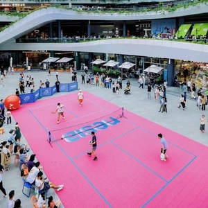 Revêtement de sol sportif polyvalent portable pour pickleball et handball Installation facile PP Interlocking Court avec lignes - Product Image 1