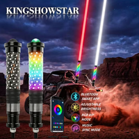 Lampes LED RGB 2-en-1 de 2 et 3 pieds avec faisceau laser pour UTV ATV 360 °   Clignotant à changement de couleur avec contrôle par application Bluetooth 12V