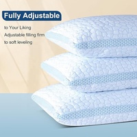 Oreiller rafraîchissant Réduction de la chaleur et de l'humidité Lit infusé de soie et de gel de glace Dormir Oreiller en mousse à mémoire de forme déchiquetée