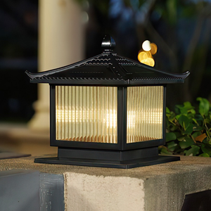 Nouvelle lumière de pilier solaire en aluminium de style chinois IP65 étanche LED jardin extérieur avec capteur de lumière Installation facile - Product Image 2