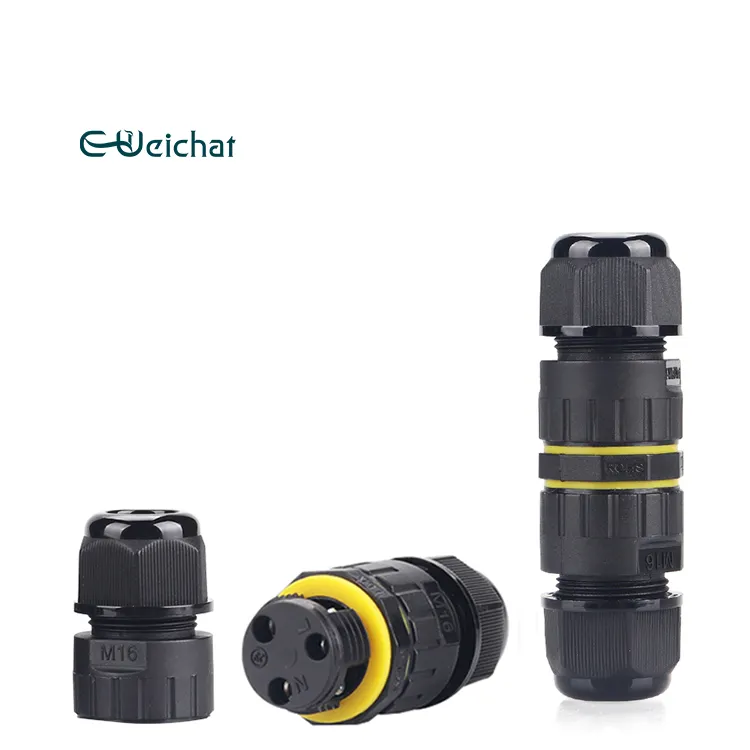 E-Weichat IP 68 Plastic Circular Connector M16 Waterproof Connector 3 Pin Circular Power Waterproof Connector
