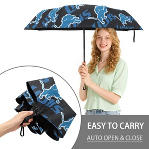 Parapluie pliable automatique de haute qualité, résistant au vent et à la pluie, avec impression de logo personnalisée, parapluie de voyage 3 plis anti-UV - Product Image 1